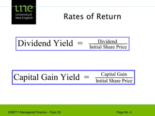 Rates of Return
