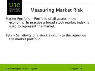 Risk and Diversification