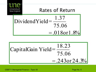 Rates of Return