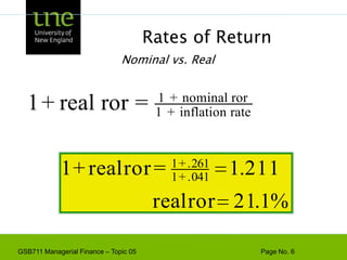 Nominal vs. RealRates of Return