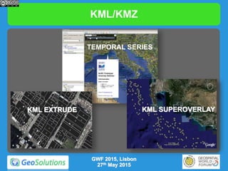 KML/KMZ
TEMPORAL SERIES
KML EXTRUDE KML SUPEROVERLAY
GWF 2015, Lisbon
27th May 2015
 