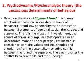 Extroversion – a personality dimension describing someone who is sociable, gregarious, and assertive. – one’s comfort level with relationships. Introverts tend to be reserved, timid, and quiet.Agreeableness – describes someone who is good natured, cooperative, warm and trusting. People who score low on agreeableness are cold, disagreeable, and antagonistic.27