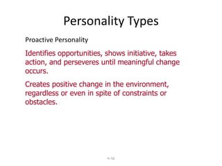 4–51Risk-TakingHigh Risk-taking ManagersMake quicker decisionsUse less information to make decisionsOperate in smaller and more entrepreneurial organizationsLow Risk-taking ManagersAre slower to make decisionsRequire more information before making decisionsExist in larger organizations with stable environmentsRisk PropensityAligning managers’ risk-taking propensity to job requirements should be beneficial to organizations.