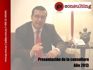 Presentación de la consultora
 GS Consulting - 2013Año 2013
 