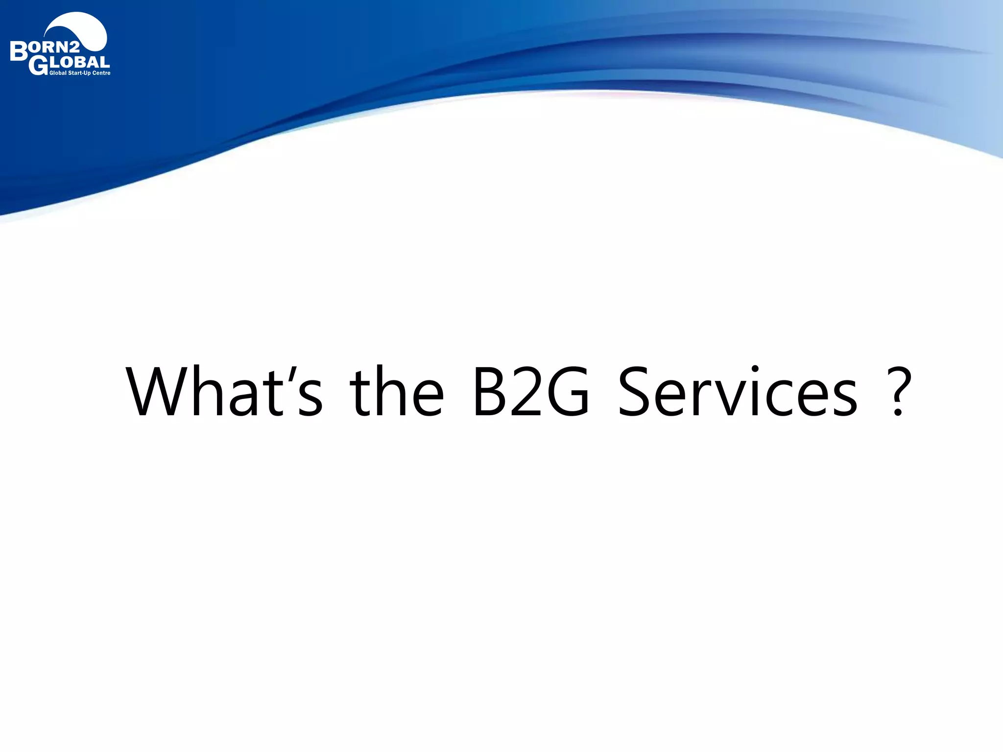 What’s the B2G Services ?
 
