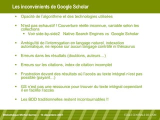 Google Scholar Un Moteur De Recherche Pour L Information Scientifiq