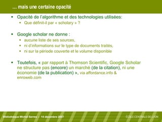 Google Scholar Un Moteur De Recherche Pour L Information Scientifiq