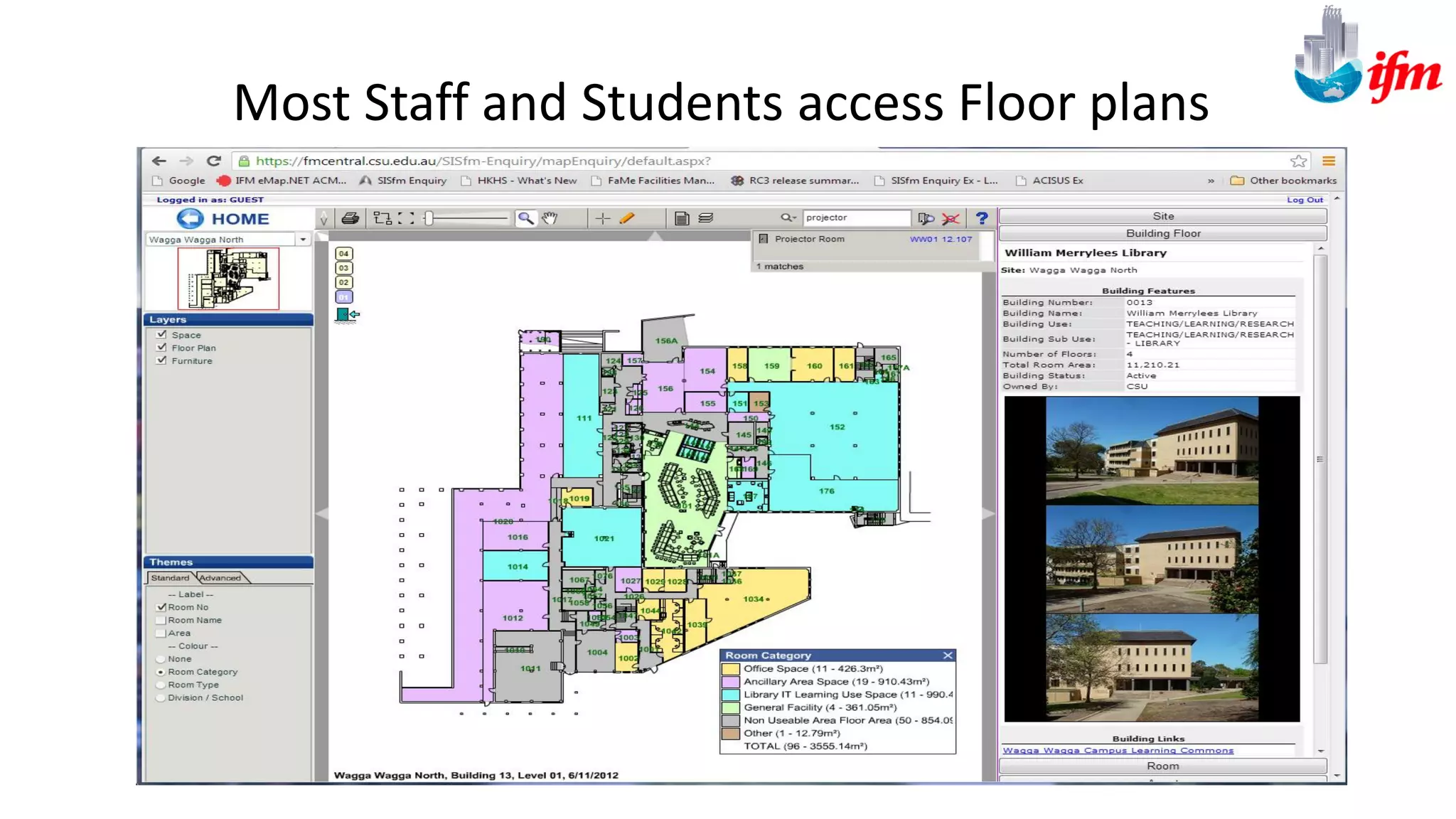Most Staff and Students access Floor plans
 