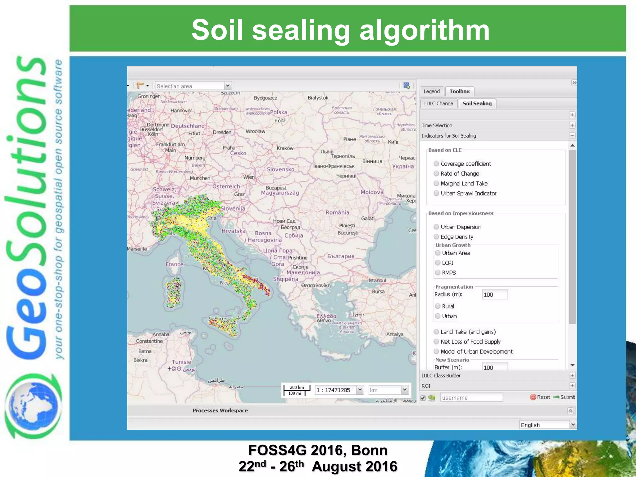 Soil sealing algorithm FOSS4G 2016, Bonn 22nd - 26th August 2016 
