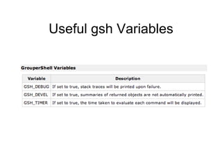 Useful gsh Variables 