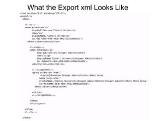 What the Export xml Looks Like 
