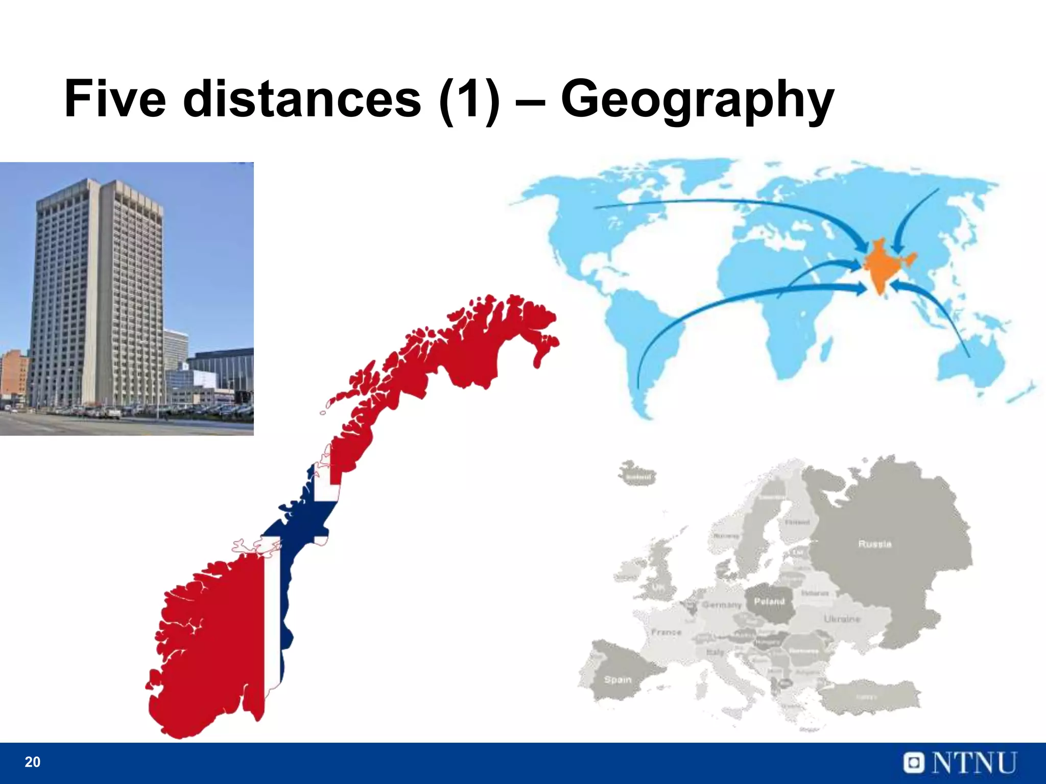 20
Five distances (1) – Geography
 
