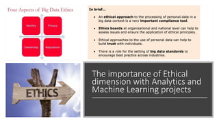 The importance of Ethical
dimension with Analytics and
Machine Learning projects
 