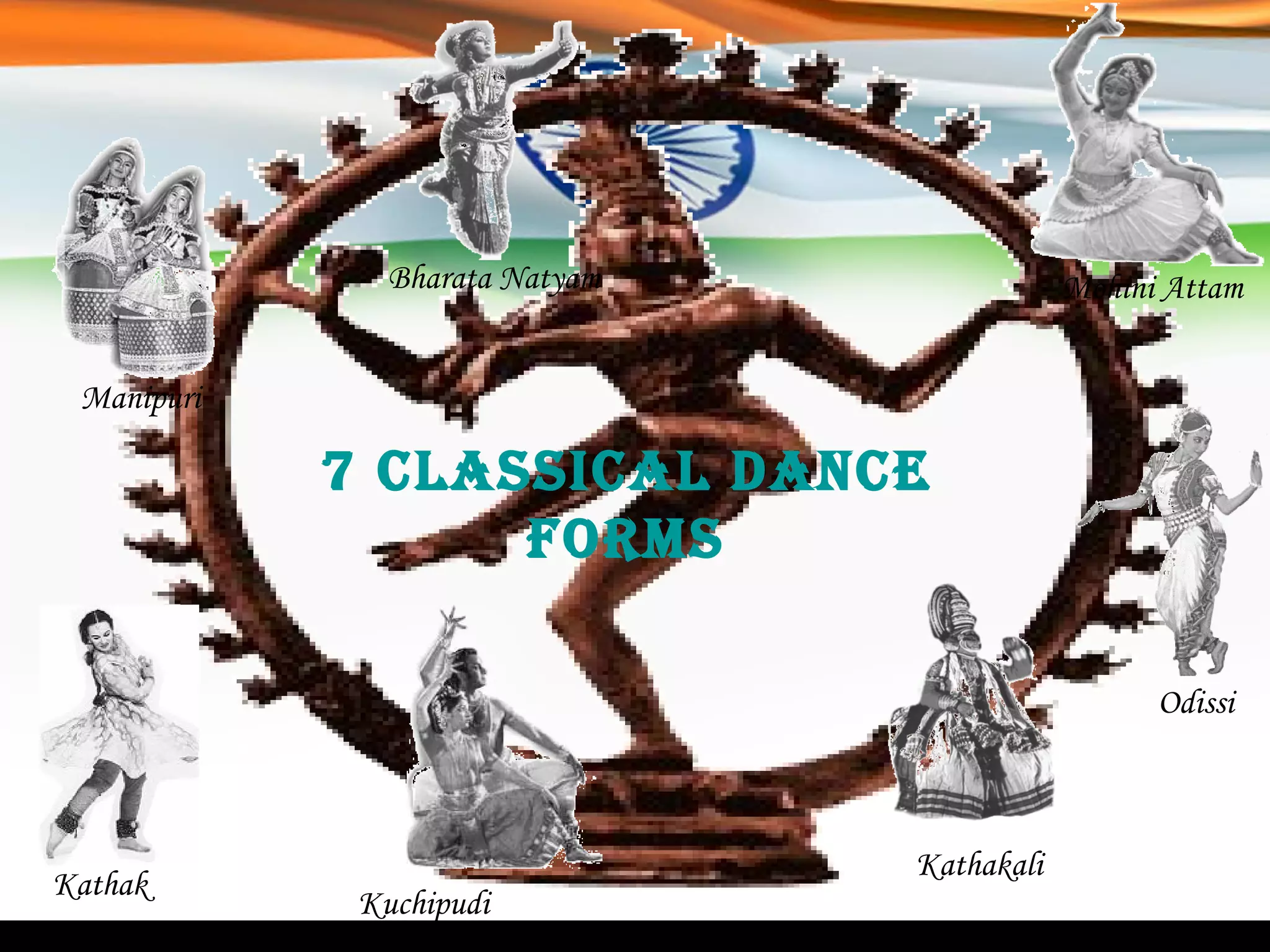 Manipuri Bharata Natyam Odissi Mohini Attam Kuchipudi Kathakali Kathak 7 Classical Dance forms 