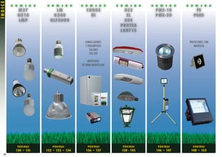 ÍNDICE
         S E R I E S   S E R I E S       S E R I E S          S E R I E S   S E R I E S   S E R I E S
            M 27             LM             CONGE                 G S2       P M S - 10        PS
            GU10           G 240              HI                   SL        P M E- 30        P600
            LMP          G LF2000                                 G S4
                                                               PRO T E A
                                                               L A N T 15

                                           CONGELADORES                                    PROYECTORES CON
                                           Y FRIGORÍFICOS                                     MICROLED
                                               SOLARES
                                              12V/24V

                                             INVERSORES
                                         DE ONDA MODIFICADA




            PÁGIN AS       PÁGIN AS          PÁGIN AS            PÁGIN AS      PÁGIN AS      PÁGIN AS
           130 • 131   132 • 133 • 134      136 • 137           138 - 145     146 • 147     148 • 152
   24
 