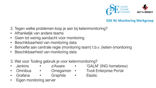 GSE NL Monitoring Werkgroup ketenmonitoring