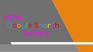 HOW
Google Search
WORKS
 