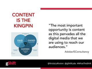 CONTENT
IS THE
KINGPIN “The most important
opportunity is content
as this pervades all the
digital media that we
are using...