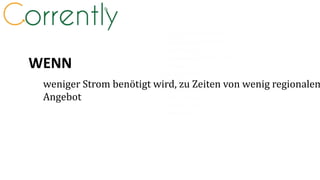 WENN
weniger Strom benötigt wird, zu Zeiten von wenig regionalem
Angebot
 
