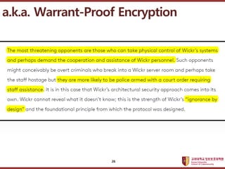 ????????????
??? ?? ??? ??
a.k.a. Warrant-Proof Encryption
26
 