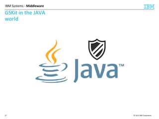 © 2015 IBM Corporation27
IBM Systems - Middleware
GSKit in the JAVA
world
 