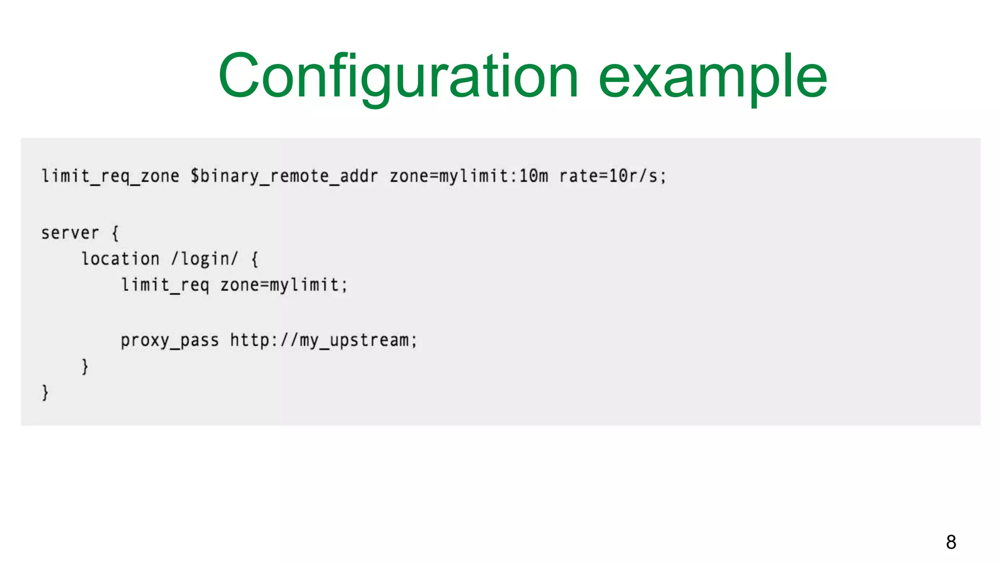 Configuration example 8 