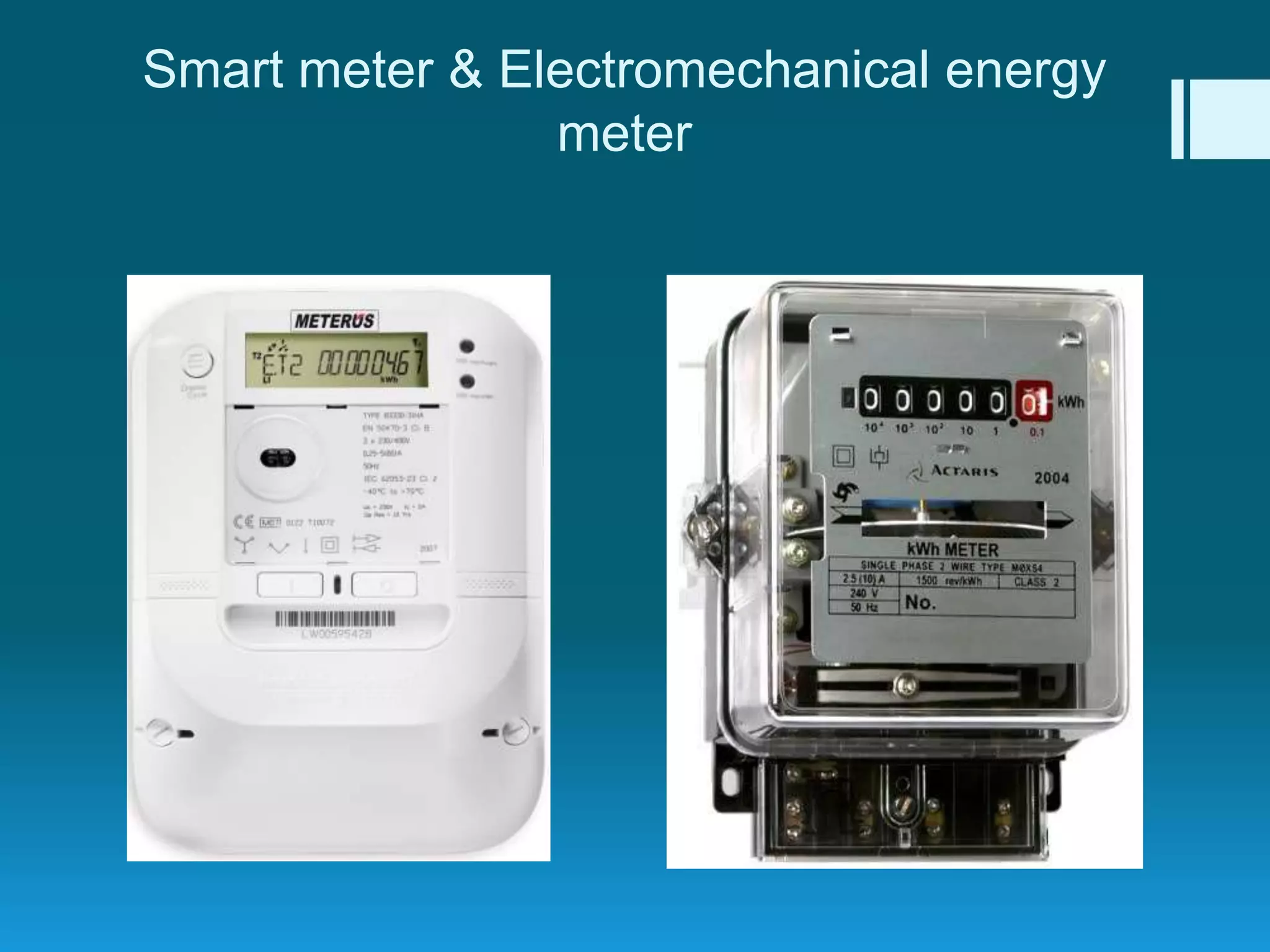 Smart meter & Electromechanical energy
meter
 