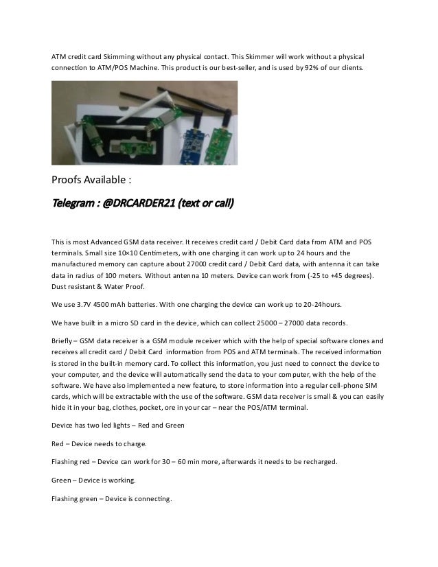 Gsm Data Receiver ATM Skimmer