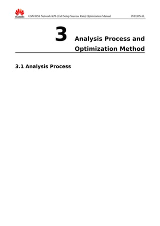 GSM BSS Network KPI (Call Setup Success Rate) Optimization Manual

3

INTERNAL

Analysis Process and
Optimization Method

3.1 Analysis Process

 