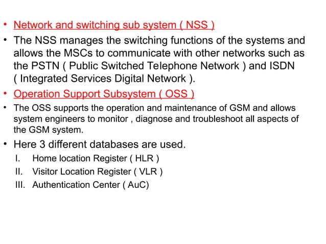 Introduction to Cellular Systems GSM Services and Architecture