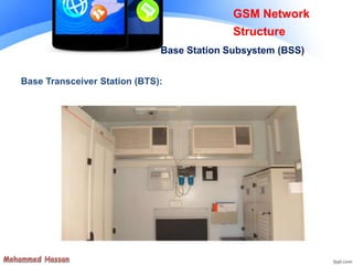 GSM Network
Structure
Base Station Subsystem (BSS)
Base Transceiver Station (BTS):
 