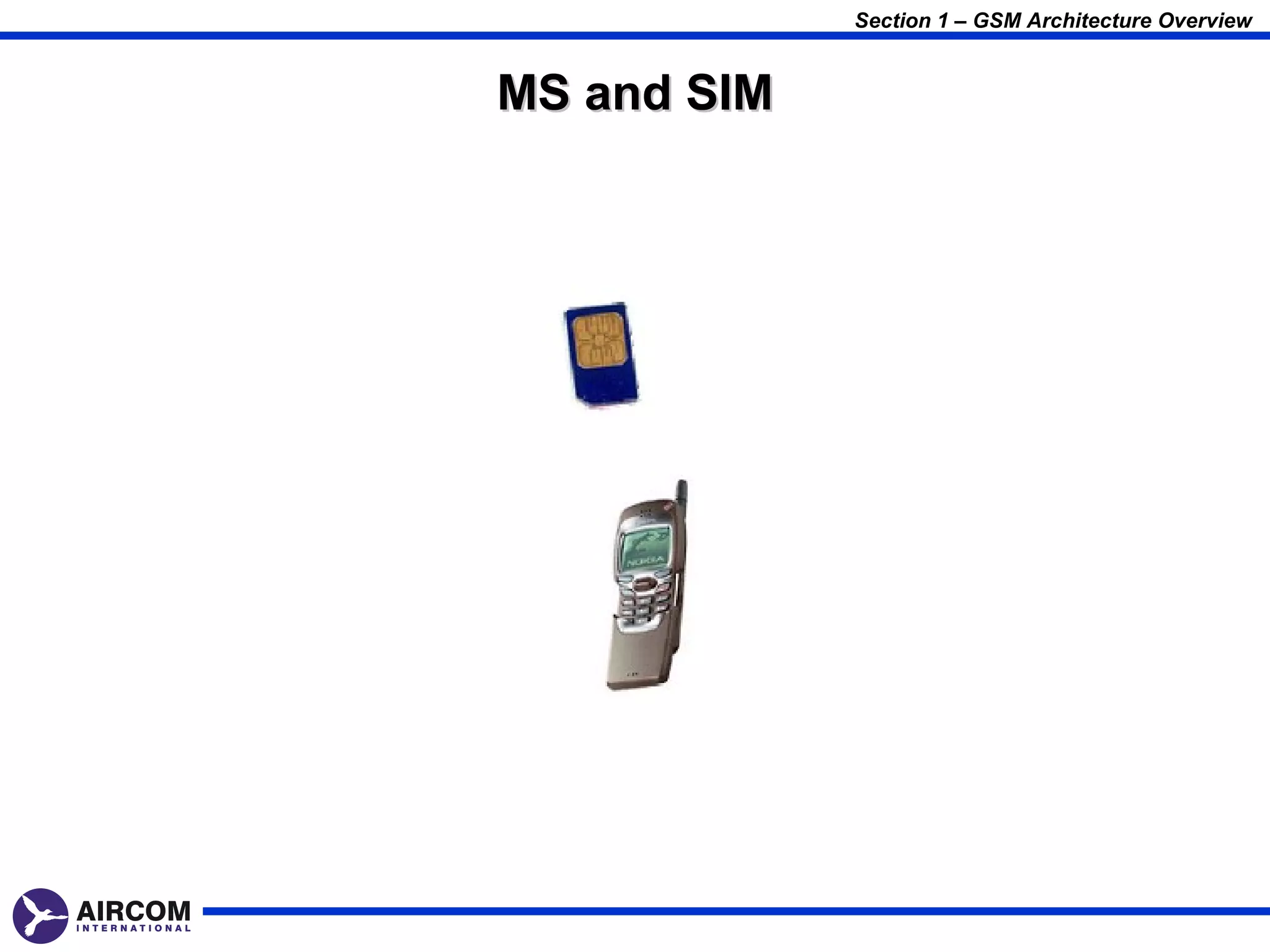 Section 1 – GSM Architecture Overview


MS and SIM
 
