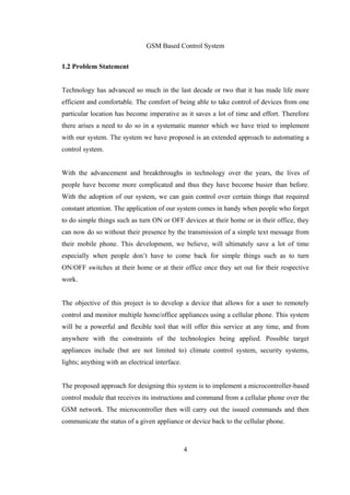 Control System Problem Statement Gsm based control system | PDF