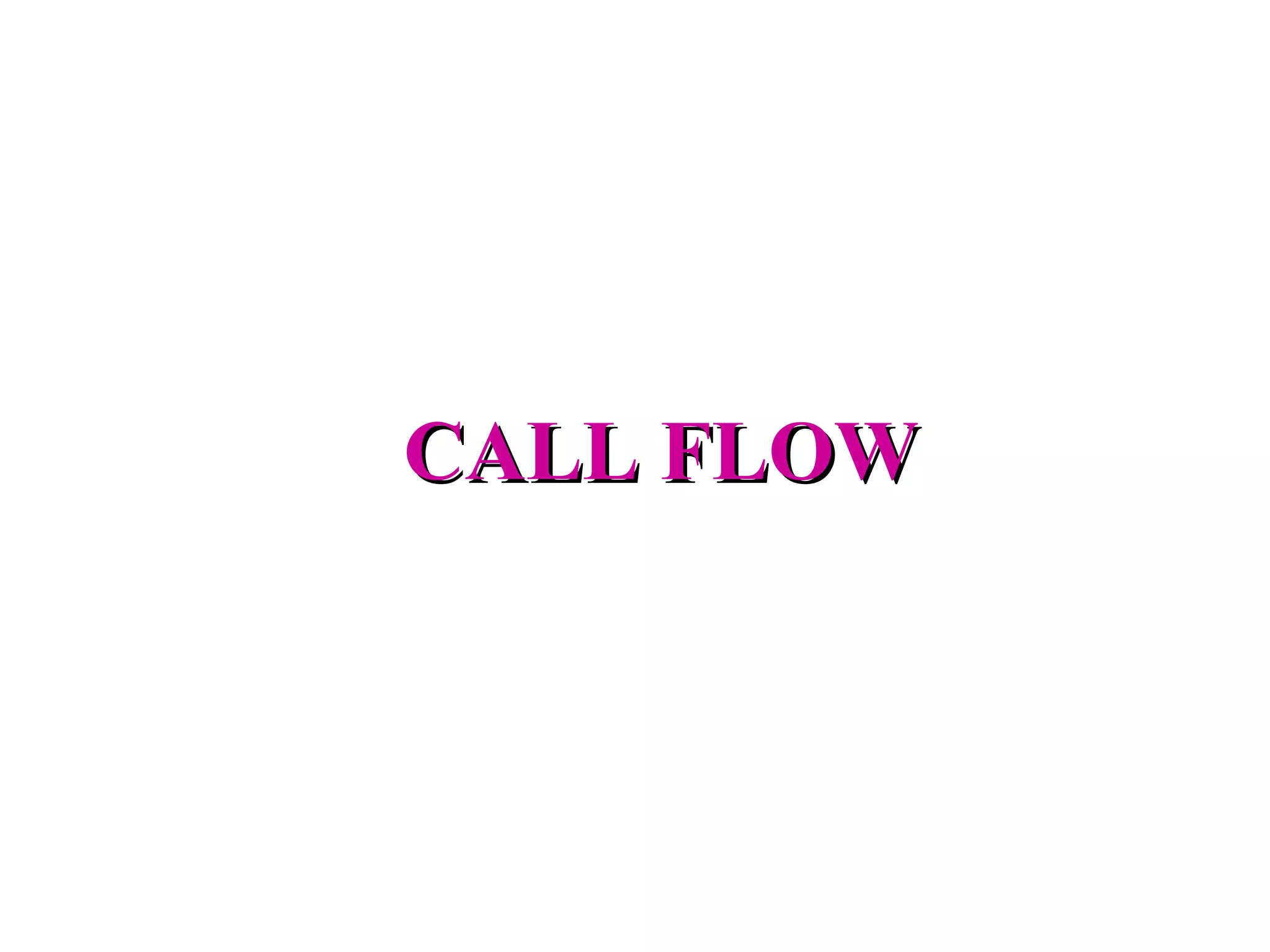 CALL FLOW
 