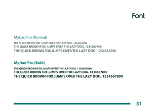 Font
31
Myriad Pro (Normal)
THE QUICK BROWN FOX JUMPS OVER THE LAZY DOG. 1234567890
THE QUICK BROWN FOX JUMPS OVER THE LAZ...