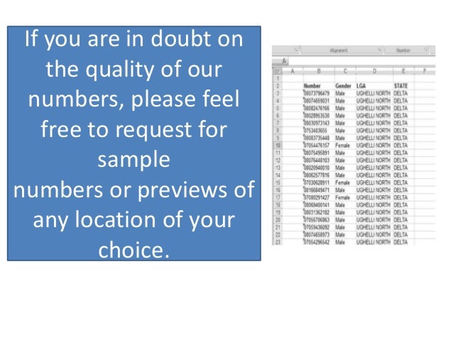 Gsm database, phone numbers database