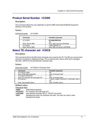 Gsm developer guide gsm at commands - rev a | PDF