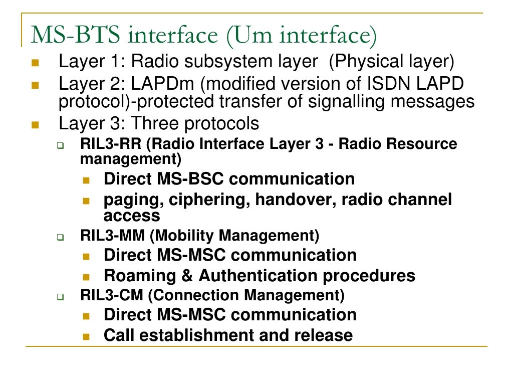 Gsm interfaces