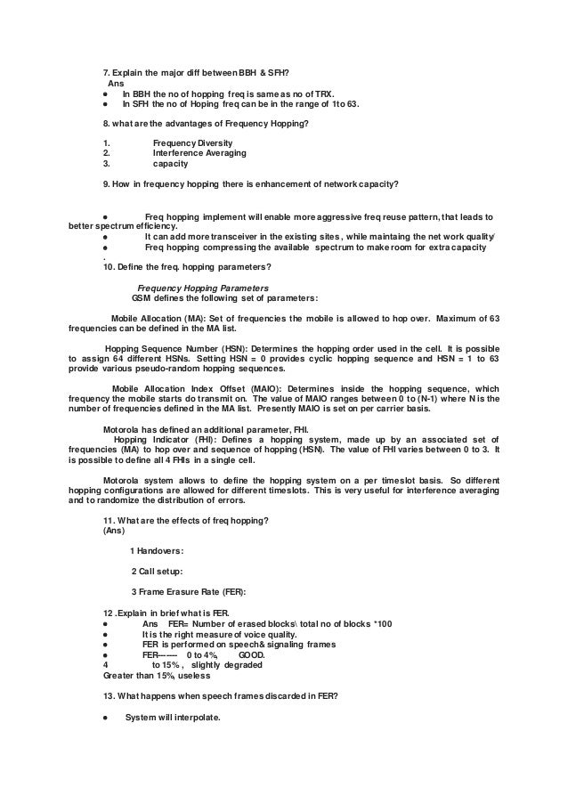 Gsm Interview Question Answer