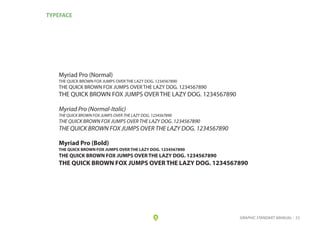 TYPEFACE
Myriad Pro (Normal-Italic)
THE QUICK BROWN FOX JUMPS OVER THE LAZY DOG. 1234567890
THE QUICK BROWN FOX JUMPS OVER...