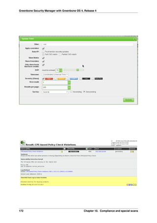 Greenbone Security Manager with Greenbone OS 4, Release 4
172 Chapter 10. Compliance and special scans
 