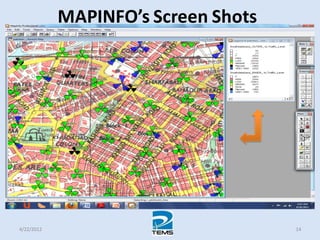 MAPINFO’s Screen Shots
4/22/2012 14
 