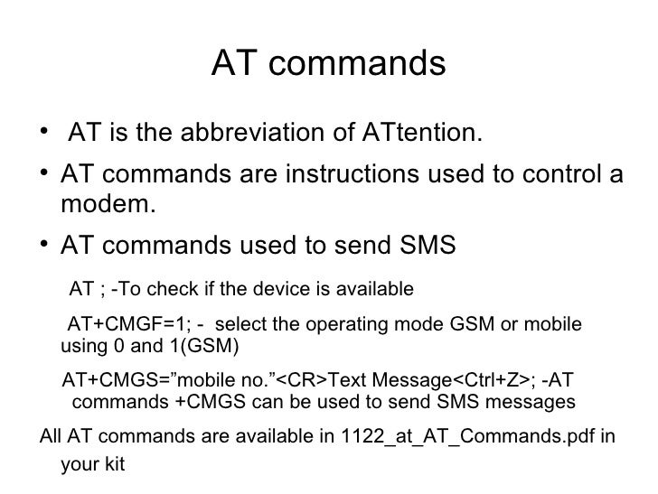 At Commands For Gsm : GSM AT Commands Tutorial – OXROFB