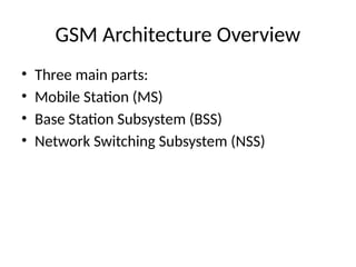 Comprehensive Overview of GSM Technology and Architecture | PPTX