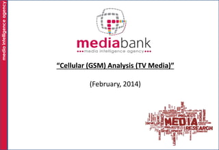 media intelligence agency

“Cellular (GSM) Analysis (TV Media)”
(February, 2014)

 