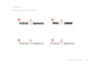 TYPEFACE
Penerapan Font Logo Yang Salah
Graphic Standart Manual 20
PUPUK BAWANG
 
