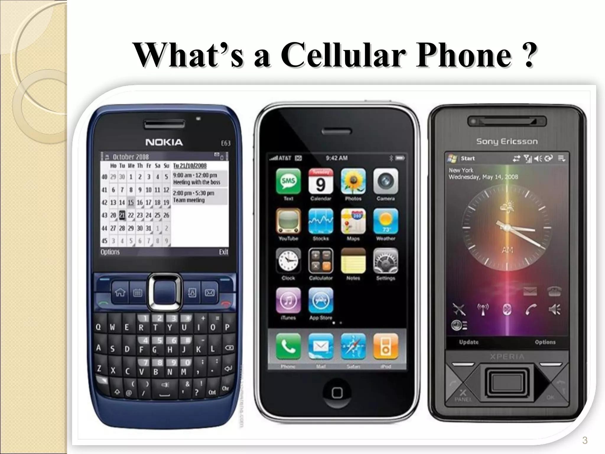 What’s a Cellular Phone ?




                            3
 