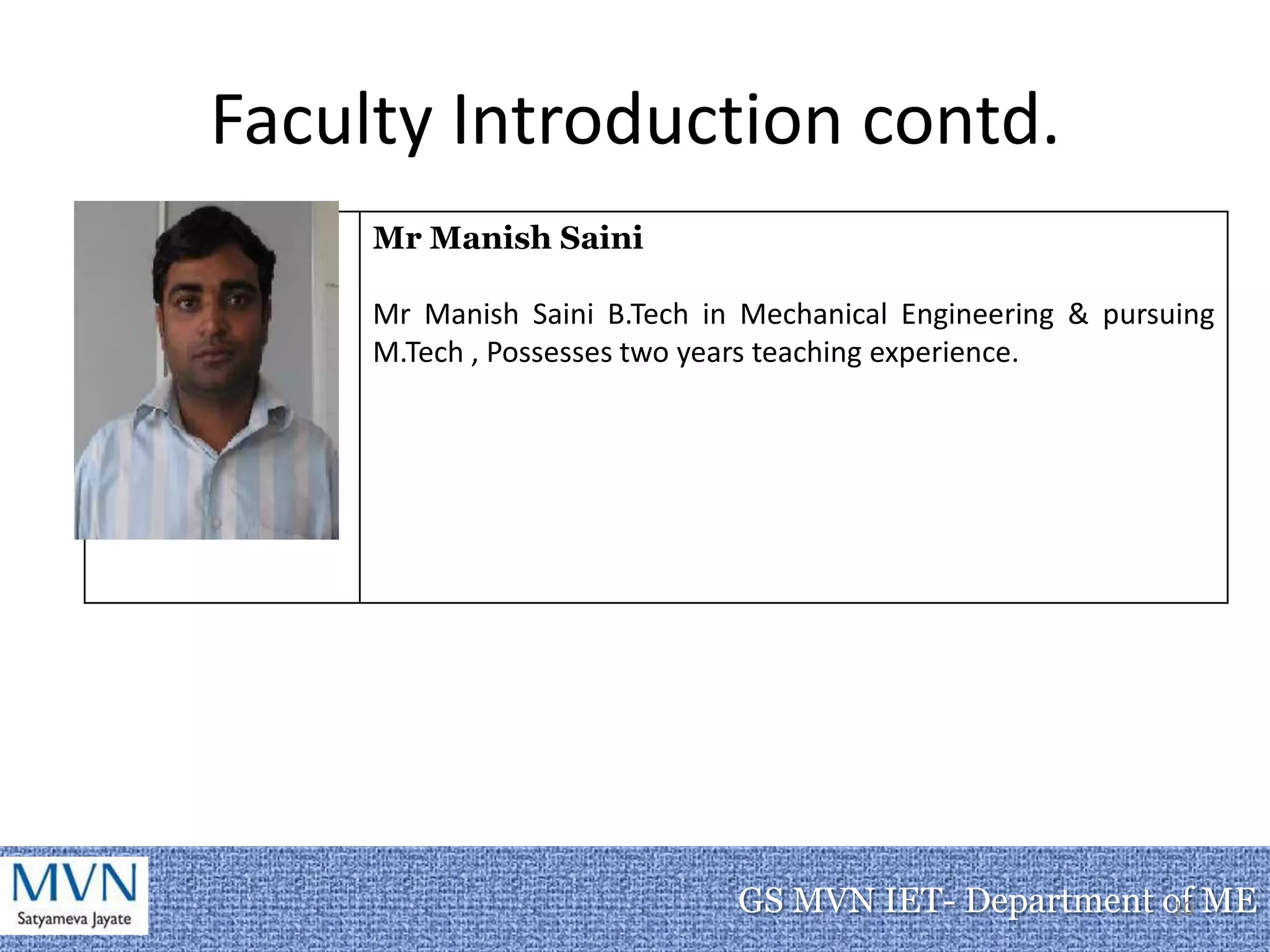 5Lab FacilitiesBasic of Mechanical Engineering Lab