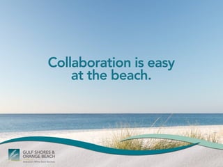 Collaboration is easy
    at the beach.
 
