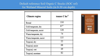 Date
Default reference Soil Orgnic C Stocks (SOC ref)
for Wetland Mineral Soils (in 0-30 cm depth)
 